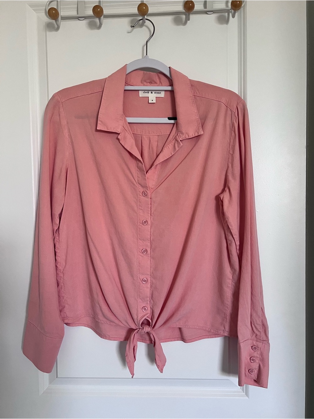 cloth & stone Dusty Rose Tie-Front Button Down Shirt